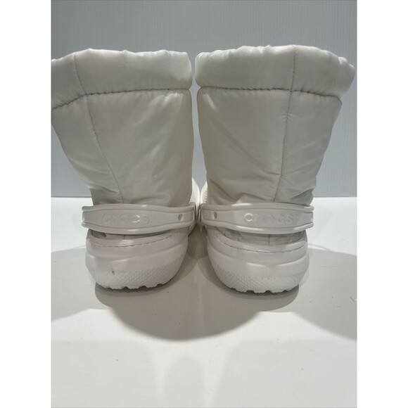 Crocs White Neo Puff Boots M10 W12 White Fleece Lined Comfort - Picture 7 of 13